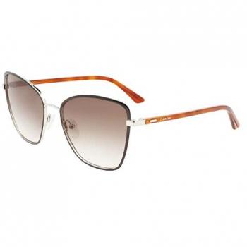 Calvin Klein Women's Sunglasses CK21130S Black/Silver Multicolor 56MM