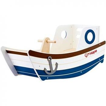 Hape- Rocking Boat Toy (Multi-Colour) Barca balancín, Multicolor (Barrutoys E0102)