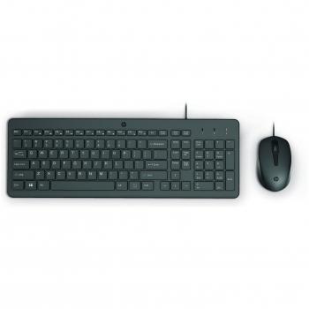 HP Desktop 150 Wired Keyboard and Mouse Combo, 1600 DPI Optical Mouse, USB Connectivity, Black (240J7AA)