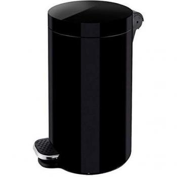 Contenedor de residuos con pedal 12L, negro, HxØ 400 x 250 mm