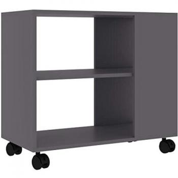 Mesa auxiliar de madera multicapa gris 70x35x55 cm