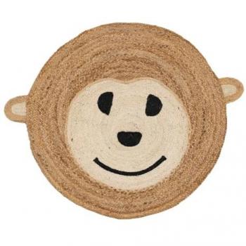 Alfombra de Yute Blanco Beige 100x100 Cm - Tejida a Mano - Decoración Hogar 100% Yute
