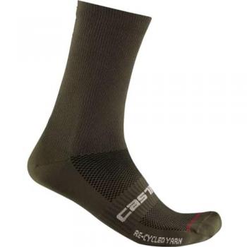 Calcetines Castelli Re-Cycle Thermal 18 Verde, gris asfalto y tarmac, tamaño XXL