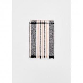 Ecru Checked Scarf OS