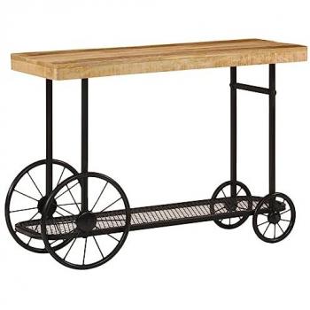 Mesa Consola 112x36x76 cm Madera Maciza de Mango y Hierro