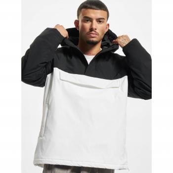Urban Classics Men's 3-Tone Padded Hoodie Jacket - White/Black/Black, XL