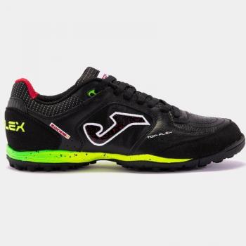 Joma Top Flex TF Botas de Fútbol Negras con suela de turf, diseño ligero, comodidad y ajuste óptimo