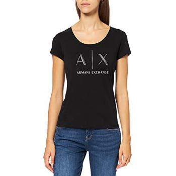 Armani Exchange Women's Black Cotton Short Sleeve T-Shirt XS