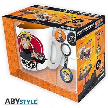 Set Regalo Naruto. Taza, Llavero y Pins.