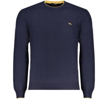 Harmont & Blaine Blue Cashmere Sweater - XXL, Cashmere Knitwear, Male, Long Sleeve, Round Neck