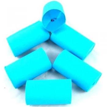 6 Azul Claro. Papel crepé serpentinas. extra ancho 80mm x 10metros. 14 colores vibrantes siempre en stock