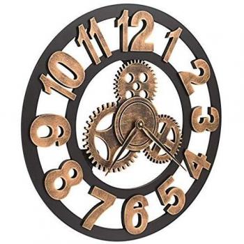 vidaXL Reloj de Pared Metal Decoración Casa Hogar Detalles Brillantes de Cristal Estructura Robusta Metálica Duradera Dorado/Negro Diámetro 70cm