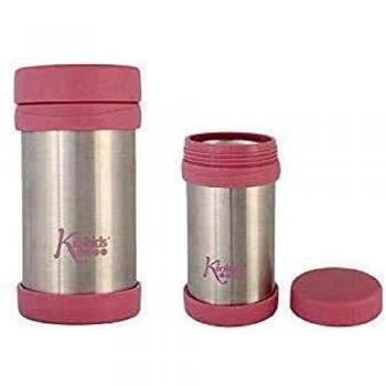 Kiokids 1393 - Termo acero inoxidable para alimentos, unisex, color plata y rosa