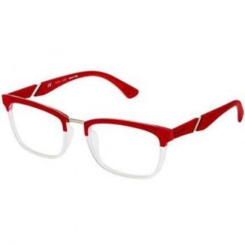 Police VPL3905307BM Gafas, Shiny Crystal W/Red Parts, 53/20/145 para Hombre