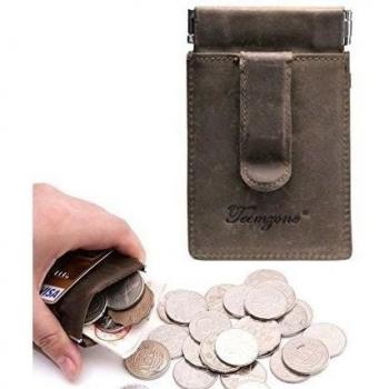 teemzone cuero Monedero Pinzas para billetes Super-compacto tarjeteros tarjetas clip de dinero carteras