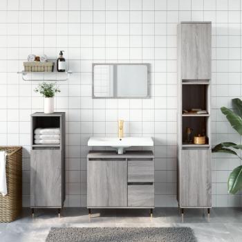 Mueble de baño gris Sonoma 30x30x190cm madera multicapa vidaXL