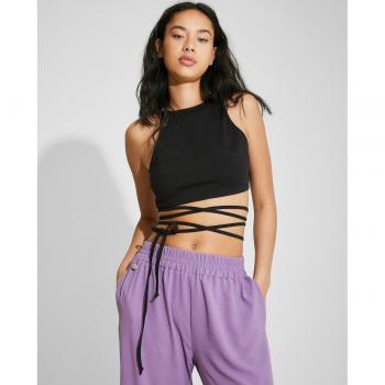 NAËLLE - Crop top de mujer con cuello halter y espalda descubierta
