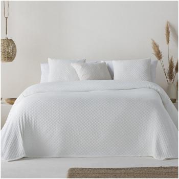 Gamusi Colcha ligera lisa jacquard blanco