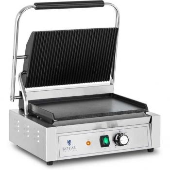 Tostadora eléctrica profesional para panini 2200W con placas estriadas y lisas inox