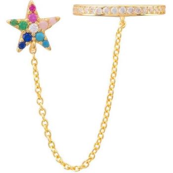 Ear Candy - Piercing múltiple Alfa Aurigae de plata bañado en oro amarillo 18k