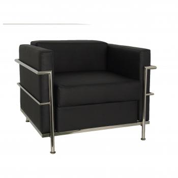 PIQUERAS Y CRESPO Modelo Nerpio - Sofa de Modulo/espera de una plaza - Tapizado en piel color negro