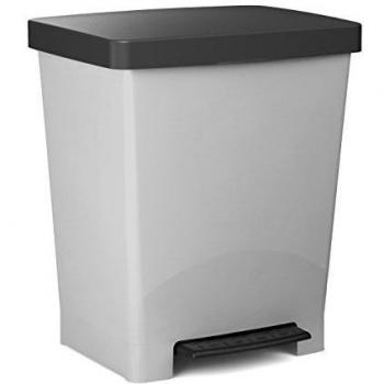 TATAY Cubo de Pedal Cubik ECOHOME, 23L de Capacidad, Pedal Retráctil, de Polipropileno, Libre de BPA, Bolsa Basura 30L, materiales 100% reciclados, Color Beige, Medidas 33,5 x 30 x 39 cm
