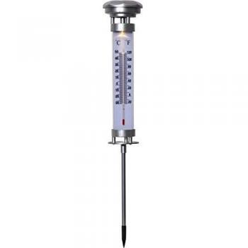 Lámpara LED Solar Celsius con Termómetro Exterior y Panel Solar
