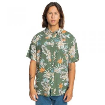 Camisa de Hombre Lemnas de Manga Corta Quiksilver - 100% Viscosa - Verde - XL