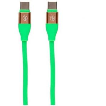 Cable de Carga y Datos USB-C a USB-C Contact 20 W, Carga Rápida, 1.5m, Verde, Compatible con Samsung, iPhone 15, Oppo y Xiaomi