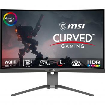 MSI MAG 275CQRF QD 27 Curved WQHD Gaming Monitor with 170Hz, IPS, Dual HDMI, DisplayPort, and USB 3.2