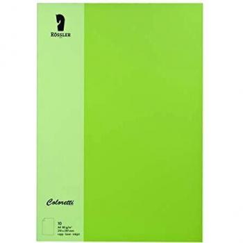 Papel de Carta Coloretti A4 80 g/m² Color Verde Claro - Paquete de 10 Hojas