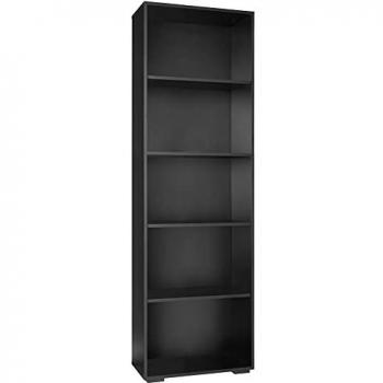 Estantería Lexi 5 compartimentos 60 x 30 x 190 cm - Librería elegante con cinco compartimentos, construcción estable y segura, patas de plástico protectoras