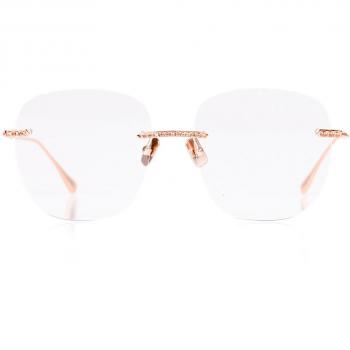 Anna-Karin Karlsson CRYSTAL OPTICAL 2.0 - SOFT SQUARE Gold Women's Prescription Eyeglasses 55mm with Blue Light Block