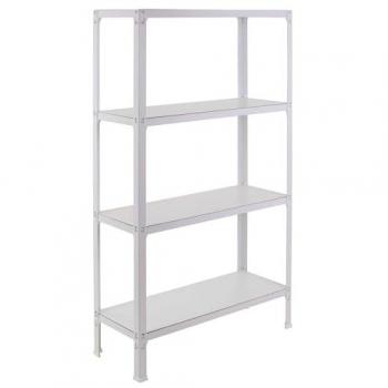 Estantería Simonhome Click Wood Plus 4 Alturas 160x100x30 cm Estilo Industrial Blanco