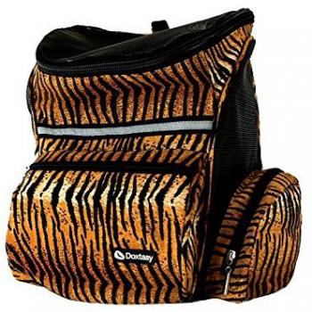 Mochila Portadora para Perros Doxtasy Espalda Tigre, capacidad para perros pequeños, diseño ergonómico, material resistente al agua, acolchado para mayor comodidad, correas ajustables y reflectantes
