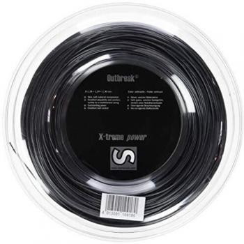 Signum Pro Outbreak - Bobina de Cuerdas de Tenis, Color Negro, Negro, 1,18 mm x 200 m