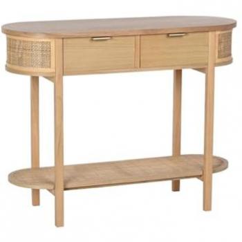 Consola de Paulownia y Ratán Natural 100x38x78 cm - El Mejor Complemento para Tu Hogar