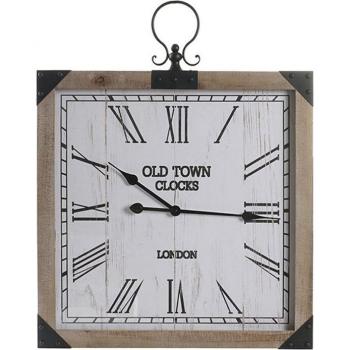 Reloj de Pared DKD Home Decor Blanco Natural Hierro Madera MDF 60 x 4,5 x 75 cm (2 Unidades)