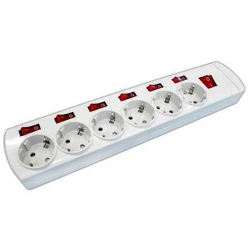 Base Multiple 6 Enchufes 7 Interruptores BLANCO