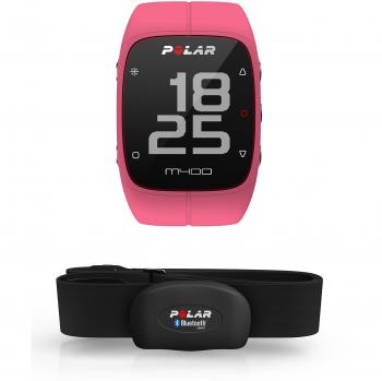 Polar M400 HR - Reloj de entrenamiento con GPS integrado y registro de actividad con sensor de frecuencia cardíaca H7, color rosa