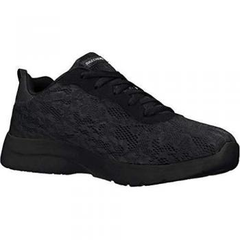 Zapatillas Skechers Dynamight 2.0 para mujer en color negro con diseño floral mesh