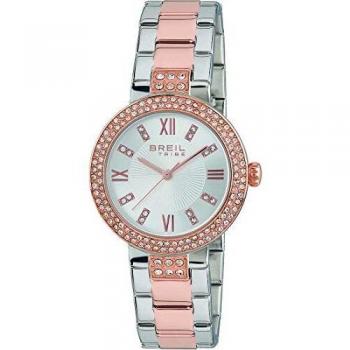 BREIL - Reloj de Señora Colección Dance Floor EW0420, Reloj de Mujer Solo Tempo con Esfera Azul Analógica con Cristales en el Bisel - Movimiento 2035 MIYOTA - Correa de Acero Inoxidable