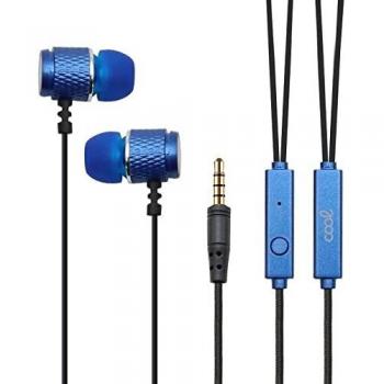 Headphones 3.5 mm Cool Metallic Stereo with Micro Blue