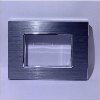 Placa de Luxo 3 4 6m en Metal Argento Ossidato Compatible con Bticino Axolute - 3 Foros