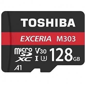 Toshiba M303 tarjeta de memoria MicroSDXC de 128 GB, 98 MB/s, Clase 10, UHS-I, U3, V30, A1, adaptador incluido)