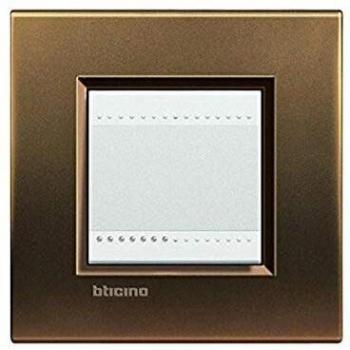 Placa Embellecedora 2 Módulos Livinglight BTicino Bronce Lucido