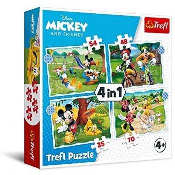Puzzle 4 en 1 Mickey Mouse: Día Colorido (35, 48, 54, 70 piezas)