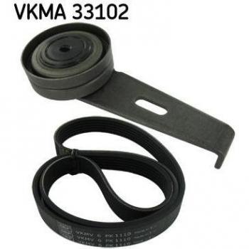 SKF V-Ribbed Belt Set VKMA 33102 - Juego de correas trapeciales poli V SKF VKMA 33102, incluye correas de alta calidad, diseño eficiente para transmisión de potencia, resistencia al desgaste y temperaturas extremas