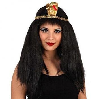 Peluca Egipcia negra con accesorios
