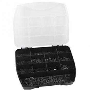 Maletín Surtido 3300 unds DIN-6799 con gran surtido de anillos, maletín con lectura de medidas y separadores específicos, dimensiones 28 x 22 x 7 cm